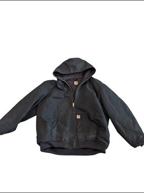 Carhartt Detroit Style Jacket Black Faded Workwear 3XL Tall USA Duck Canvas